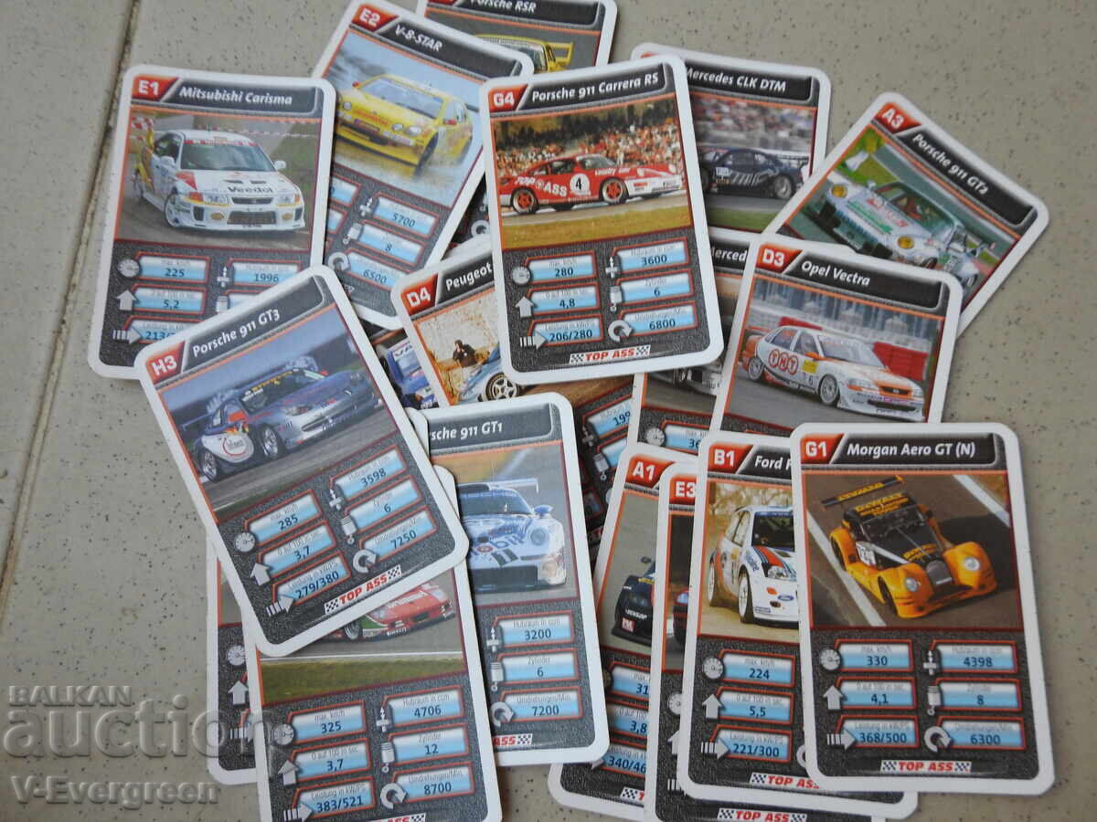 Top Ass German sports car quartet playing cards
