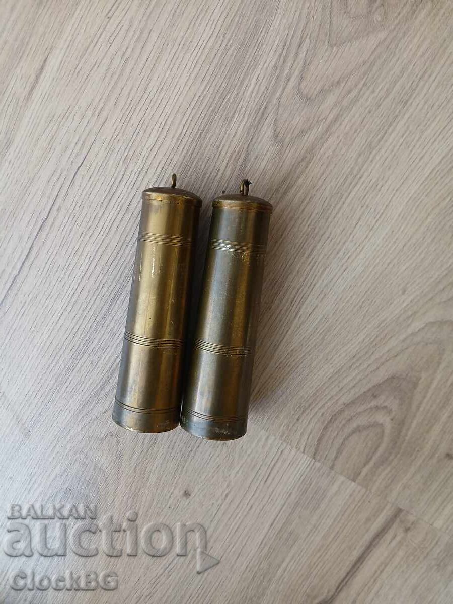 2 solid brass weights
