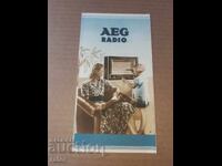 Vintage advertisement, brochure for AEG radio, Kingdom of Bulgaria