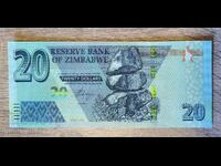 Зимбабве 20 долара 2020 г.  UNC