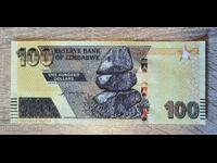 Зимбабве 100 долара 2020 г.  UNC
