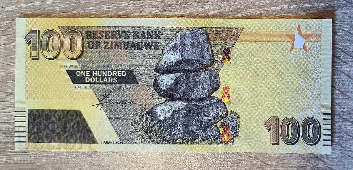 Зимбабве 100 долара 2023 г.  UNC