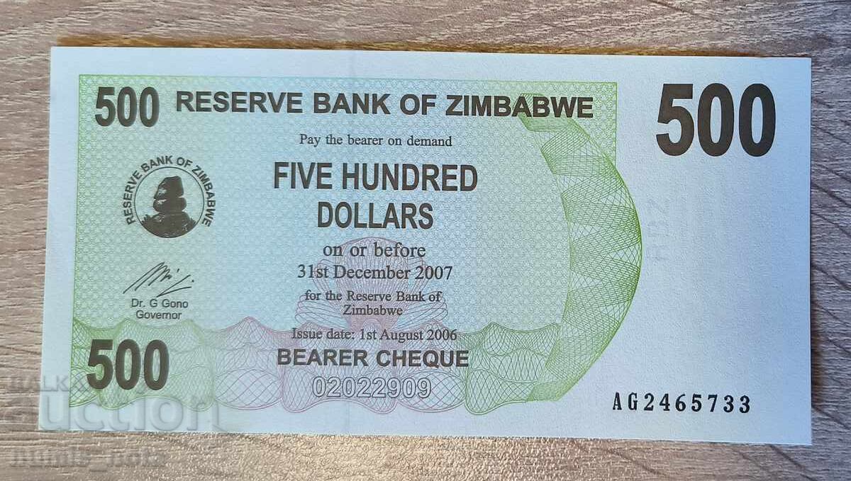 Zimbabwe 500 Dollars 2006 UNC