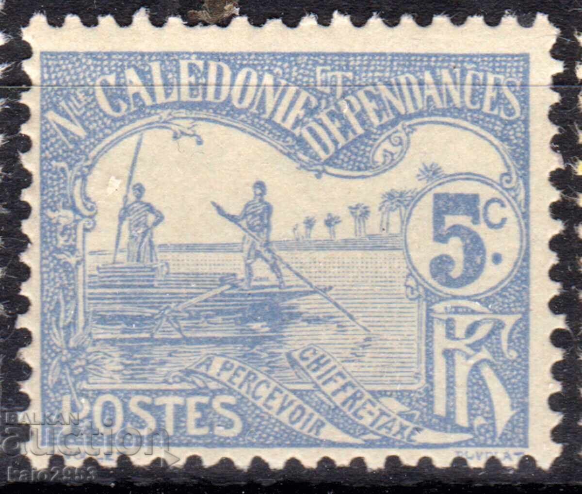 Noua Caledonie-1906-Suplimentare-Barcă, MNH