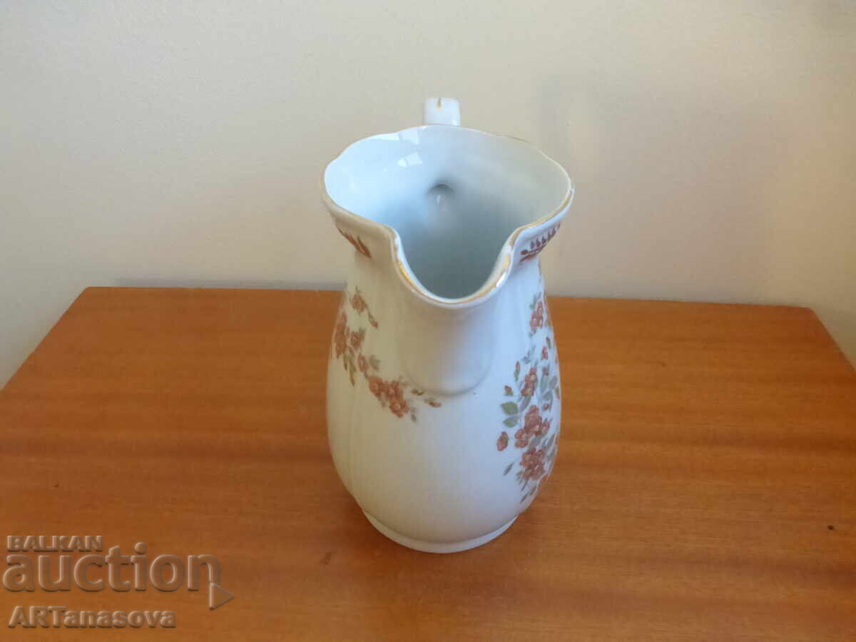 Auction  Bulgarian porcelain pitcher Kosta Yordanov Vidin 1960