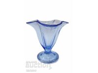 Beautiful light blue glass vase with body – 11.5 cm – n