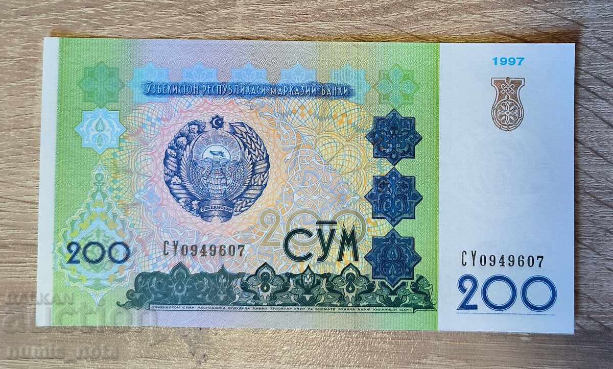 Uzbekistan 200 Sum 1997 Year UNC
