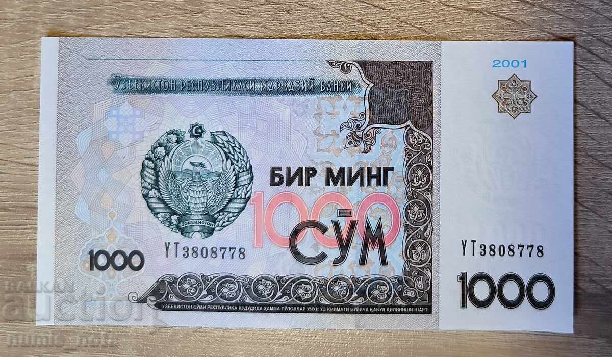 Uzbekistan 1000 Sum 2001 Year UNC