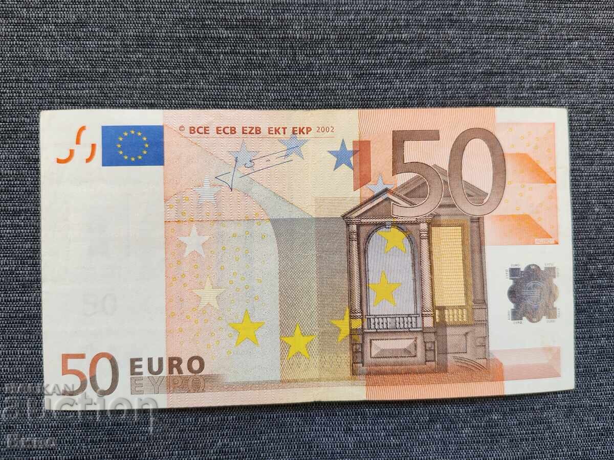 Банкнота 50 евро Германия 2002 година