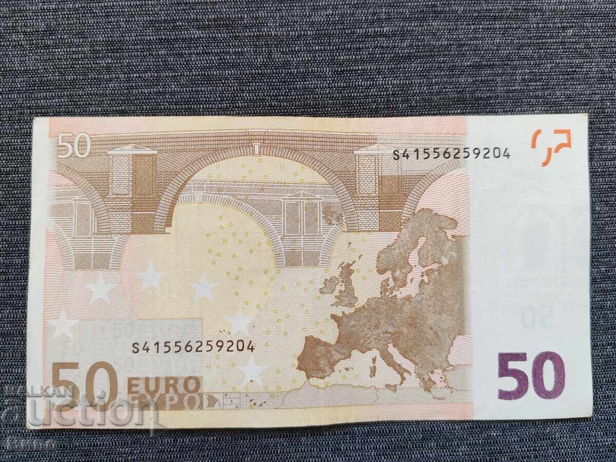 Банкнота 50 евро Италия 2002 година с цена 70.00 €