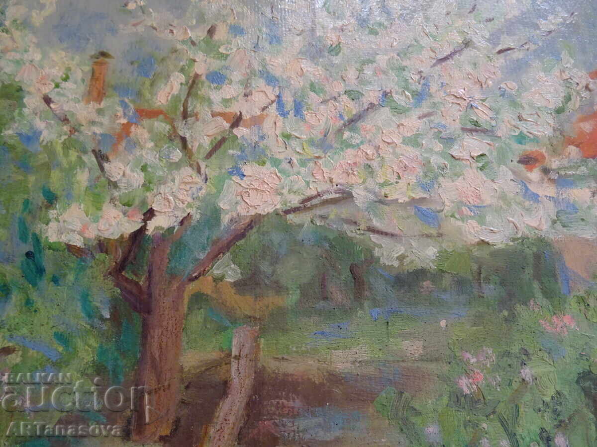 Auction  TANYA TANCHEVA painting "Spring Landscape" oil 1990 #2