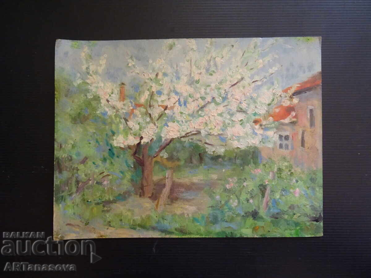 Delivery of TANYA TANCHEVA painting "Spring Landscape" oil 1990 #2