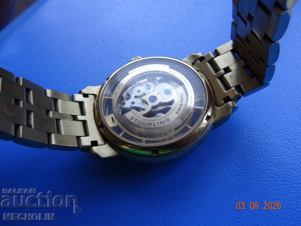 COLLECTIBLE STUHRLING AUTOMATIC SKELETON WATCH - 6