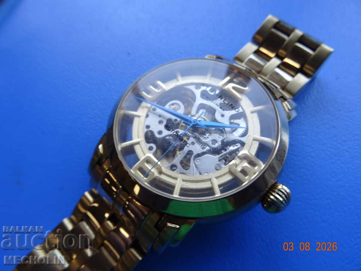 COLLECTIBLE STUHRLING AUTOMATIC SKELETON WATCH - 7