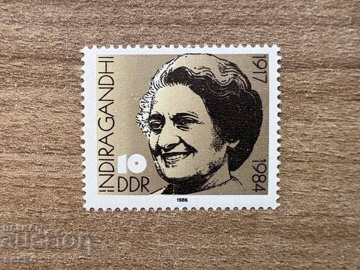 GDR - 69th anniversary of the birth of Indira Gandhi (1986) MNH