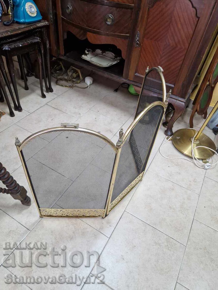 Beautiful English bronze fireplace screen - 5