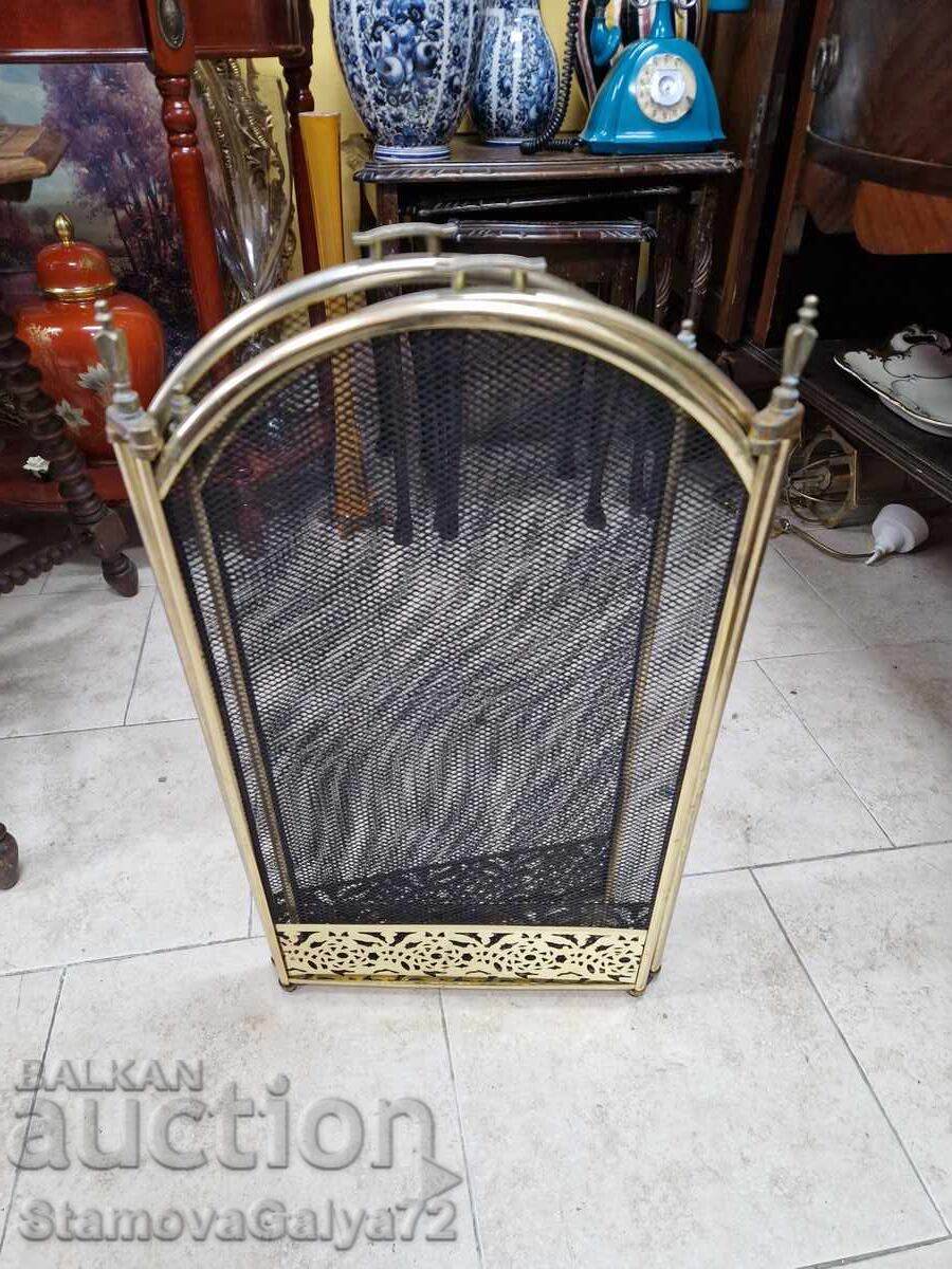 Beautiful English bronze fireplace screen - 6