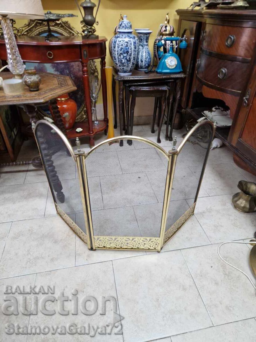Beautiful English bronze fireplace screen