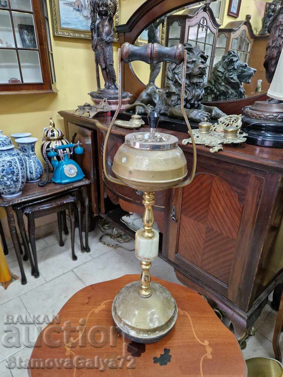 Чудесен антикварен английски подов пепелник бронз оникс с цена 99.00 €