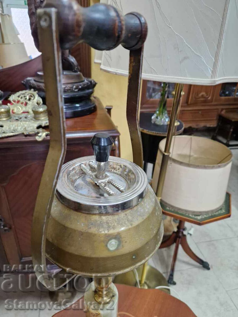 Чудесен антикварен английски подов пепелник бронз оникс - 7