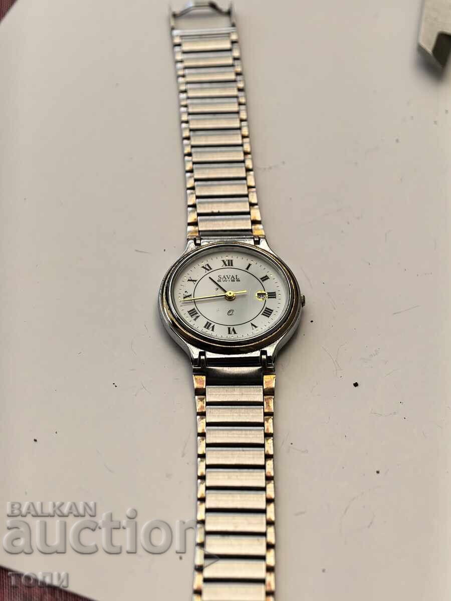 Аукцион SAVAL SWISS MADE QUARTZ РЯДЪК НЕ ЗНАМ ДАЛИ РАБОТИ БЗЦ !!!!