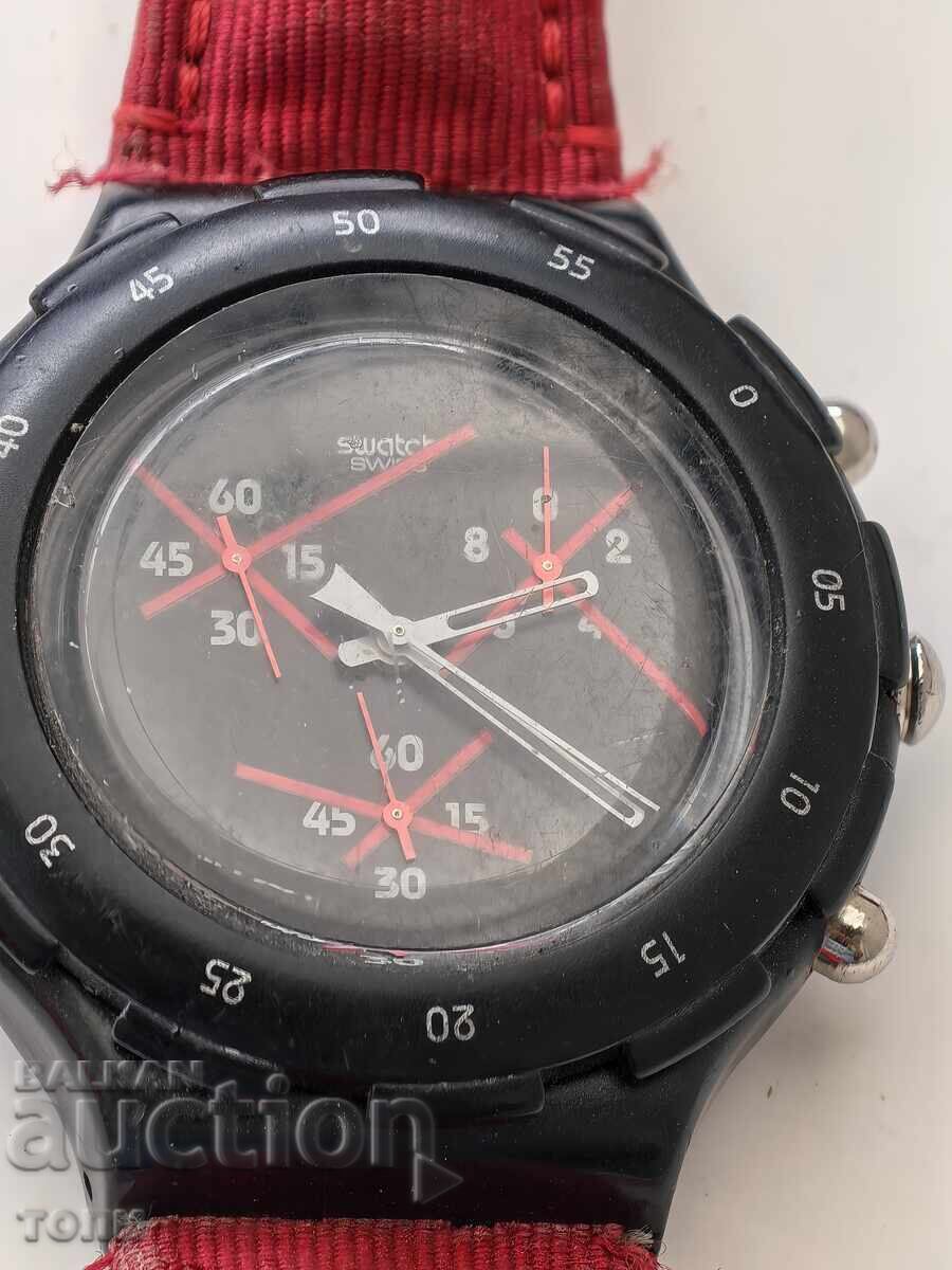 SWATCH CHRONOGRAPH QUARTZ SWISS MADE РЯДЪК НЕ ЗНАМ ДАЛИ РАБО с цена 0.01 €