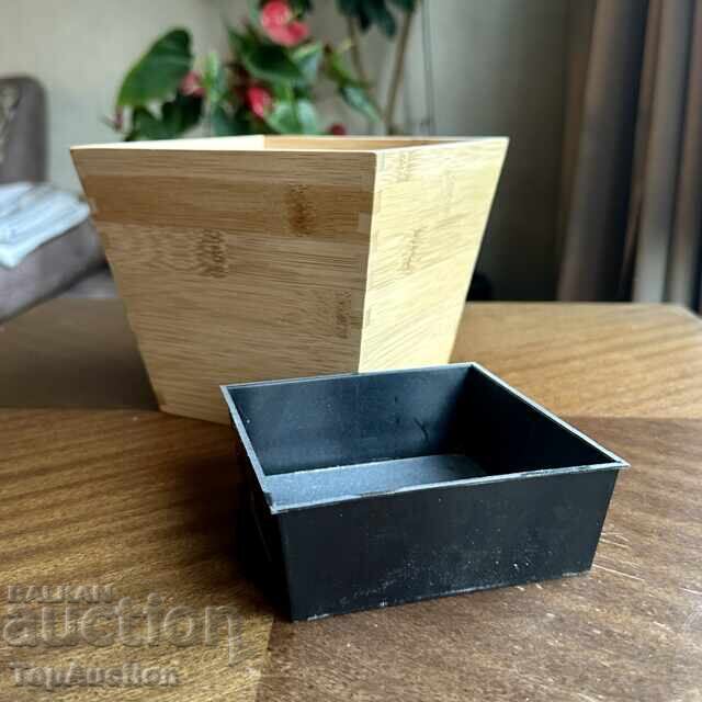 Delivery of IKEA Dragan bamboo planter with waterproof insert. New!