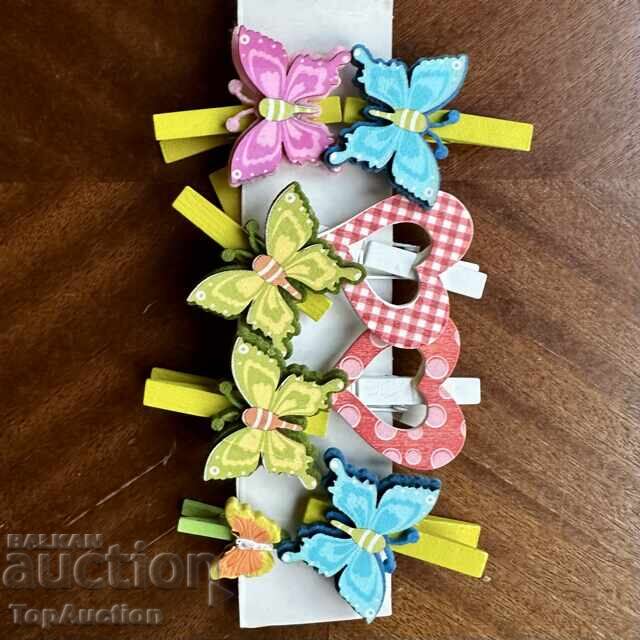 Decorative wooden photo clips, decoration, 12 pcs. New! with price 3.00 € Decorative wooden photo clips, decoration, 12 pcs. New! with price 3.00 €