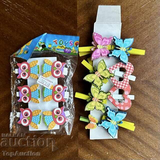 Decorative wooden photo clips, decoration, 12 pcs. New! Decorative wooden photo clips, decoration, 12 pcs. New!