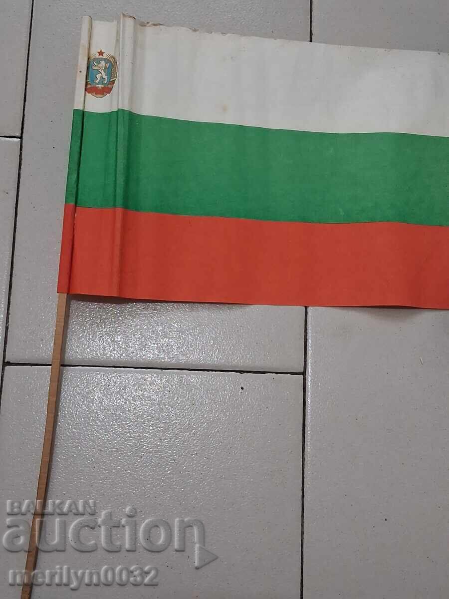 Аукцион Знаменце българско знаме с герб НРБ флаг 70-80 те год