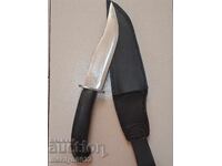 Κυνηγετικό μαχαίρι με θήκη και λαβή από κέρατο βουβαλιού