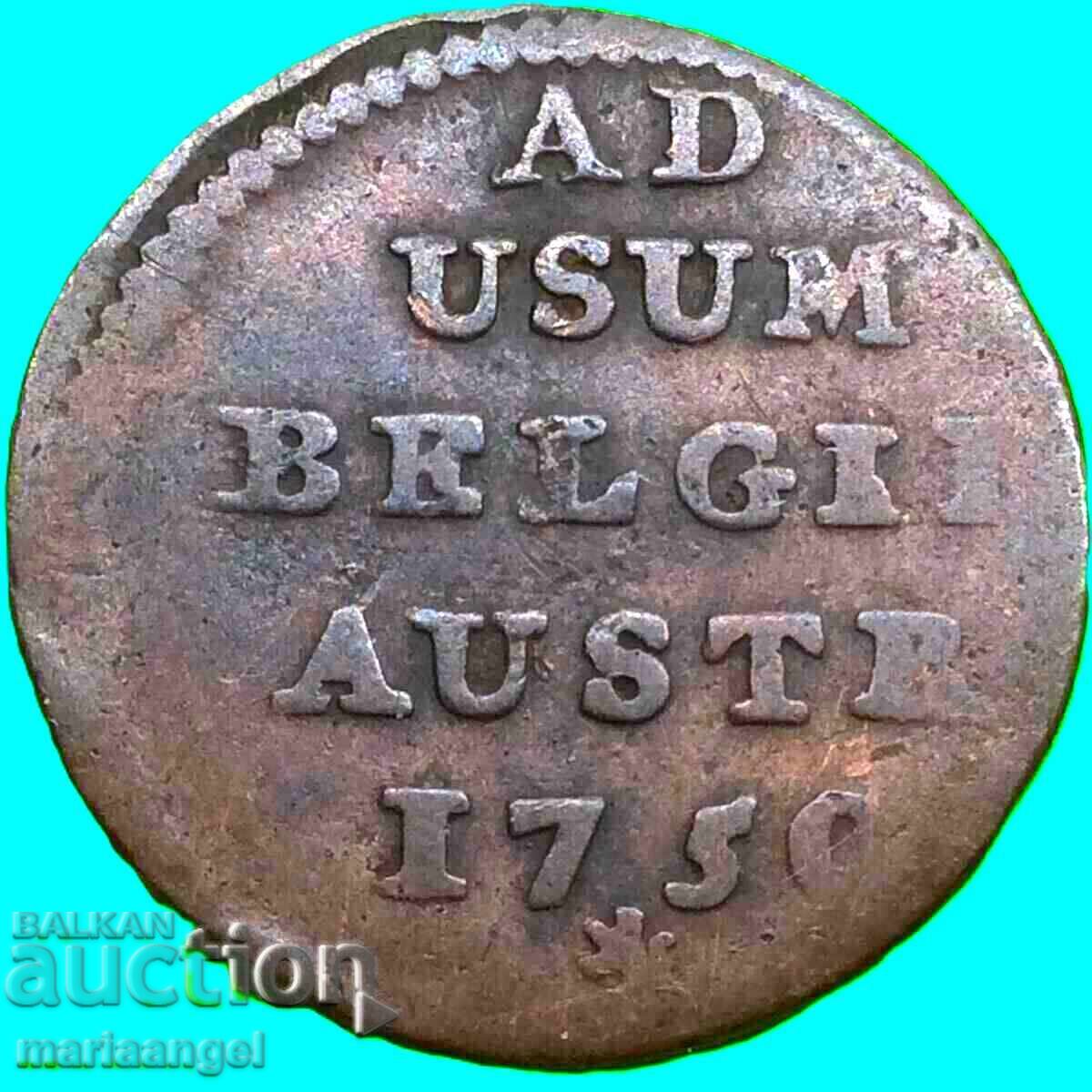 Auction  Austrian Netherlands 1750 1 Liard Maria Theresa - rare!