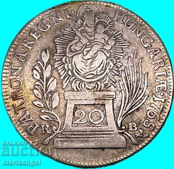 Delivery of 20 Kreuzer 1765 Austria Patron Hungarian Maria Theresa Patina