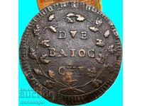 First Roman Republic 2 baiocchi 1798-1799 Vatican 35mm 19g