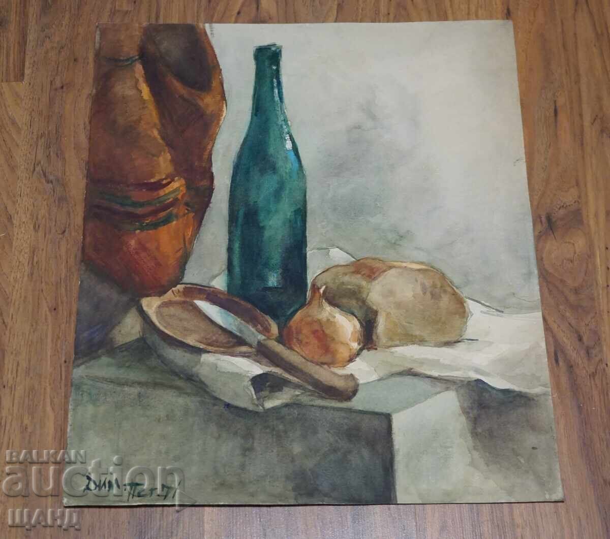 Dimitar Petrov Watercolor still life painting