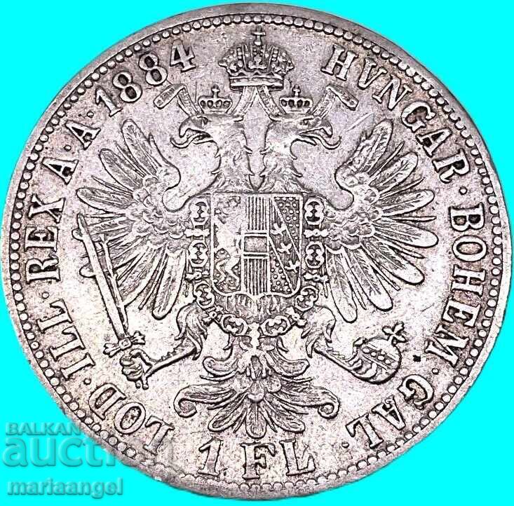 Австрия 1 Флорин 1884 Франц Йозеф сребро - 5