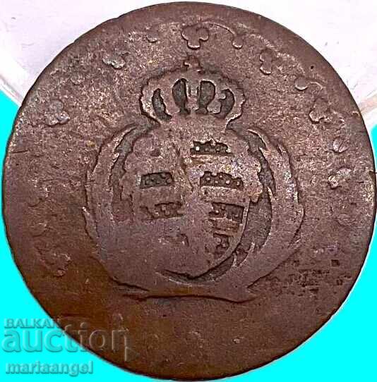 Saxony 1 pfennig 1808 N Germany - rare