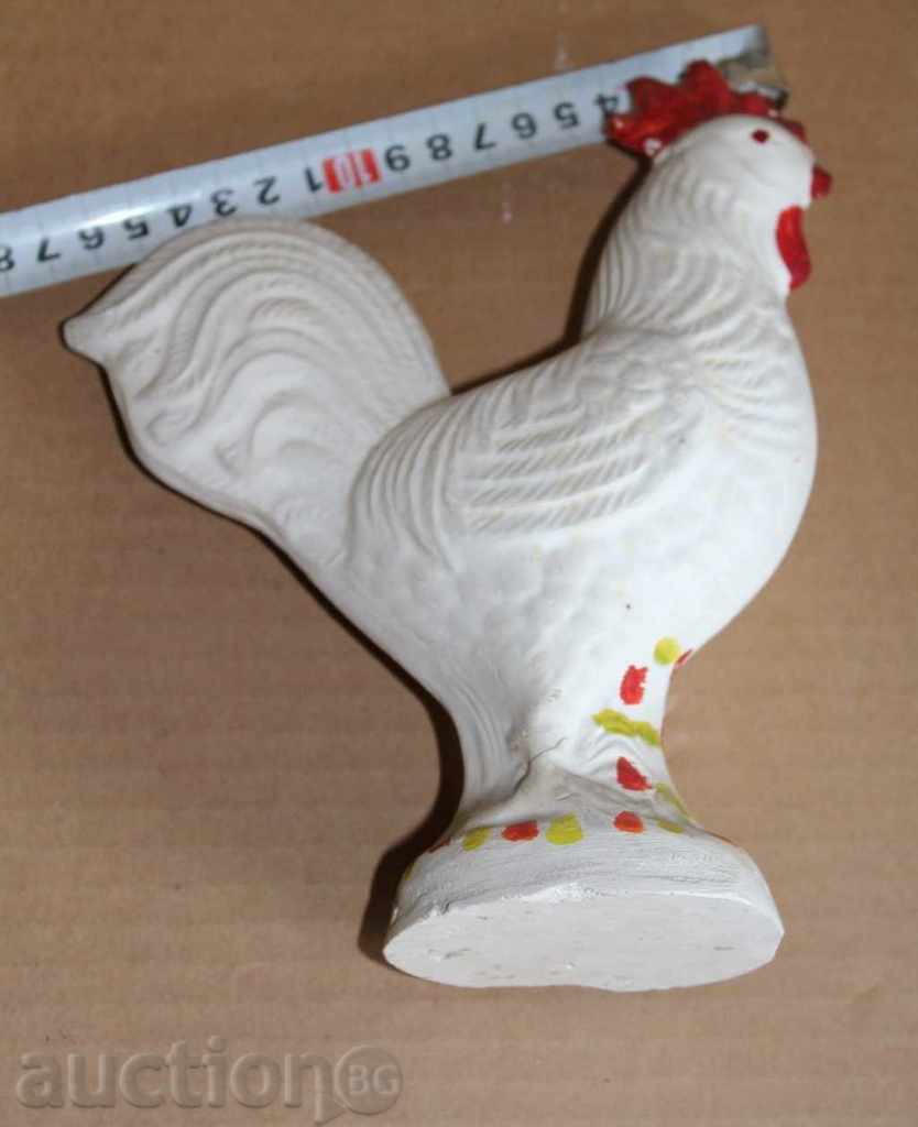 ÎNCEPUTUL SEC. XX PUȘCULIȚĂ FIGURINĂ DIN IPSOS STATUETĂ COCOȘ PUȘCULIȚĂ - 6
