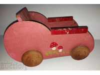 KINGDOM LARGE CHILDREN'S WOODEN DOLL STROLLER TOY