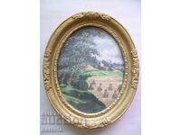 Vintage tapestry-style photo picture in a socialist-era baroque frame