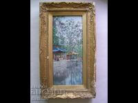 Vintage socialist-era tapestry-style photo picture in a frame 51/30 cm