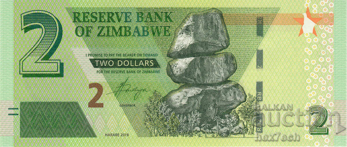 ❤️ ⭐ Zimbabwe 2019 2 dolari UNC nou ⭐ ❤️ cu preț 1.99 €