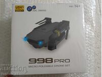Дрон с камера - 998 Pro Micro Foldable Drone Set. Неотварян