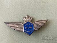 Insignă metalică vintage Junior KLM Skipper, 1950