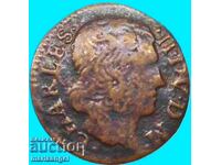 Franța 1652 Denier Tournois Gaston de Orléans (1626-1652)