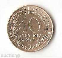 + Γαλλία 10 centimes 1987