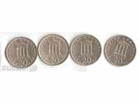 Greece Lot 20 drachmas 1982,84,86 and 1988