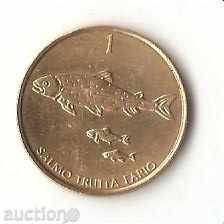 Slovenia 1 tolar 2001 with price 0.40 BGN | € 0.20 Slovenia 1 tolar 2001 with price 0.40 BGN | € 0.20