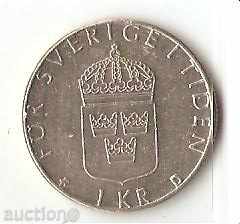 Швеция  1  крона  1989 г.