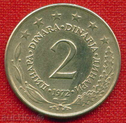 Yugoslavia 1972 - 2 dinars / DINARA Yugoslavia / C 440 with price 0.40 BGN | € 0.20
